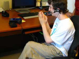 Figure 2: Photo of client using the device.