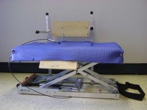 Figure 1: The Lift Me Up device, with the platform about half way between its highest and lowest positions.